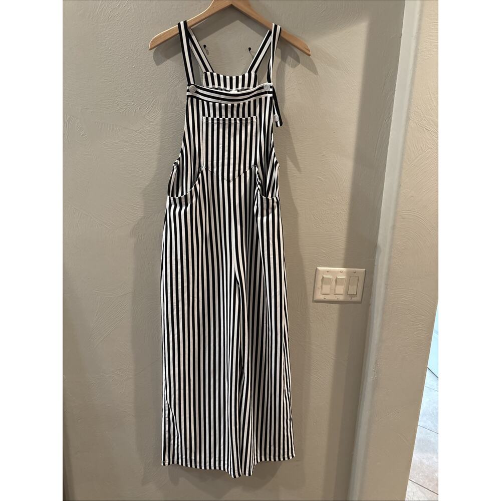 Halara Overalls Adjustable Strap Button Black Str… - image 1